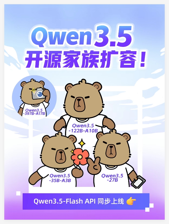 通义千问Qwen3.5开源家族新增多款模型，并上线托管服务
