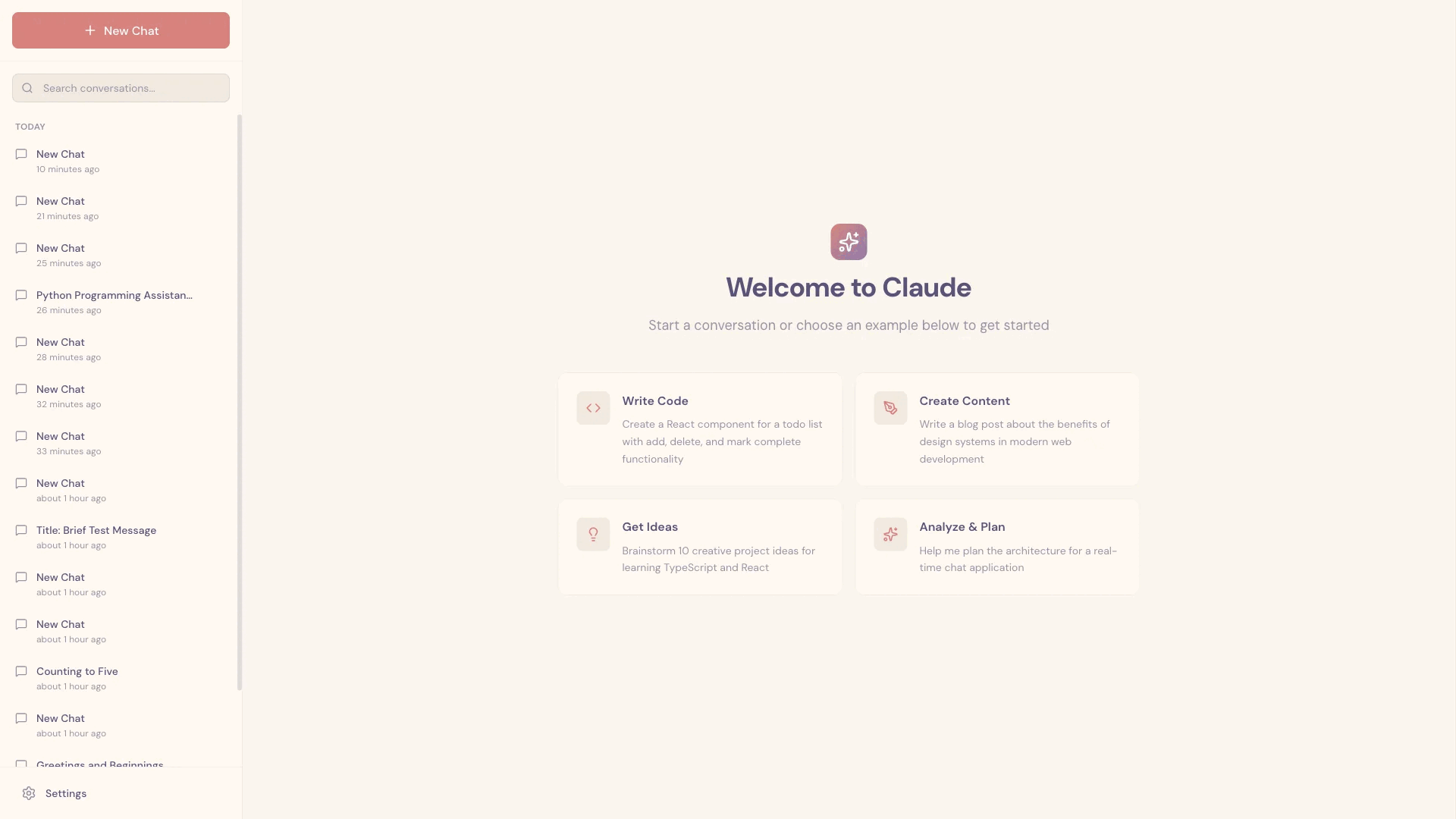 Claude 通过 Puppeteer MCP 服务器测试 claude.ai 克隆版时拍摄的截图。