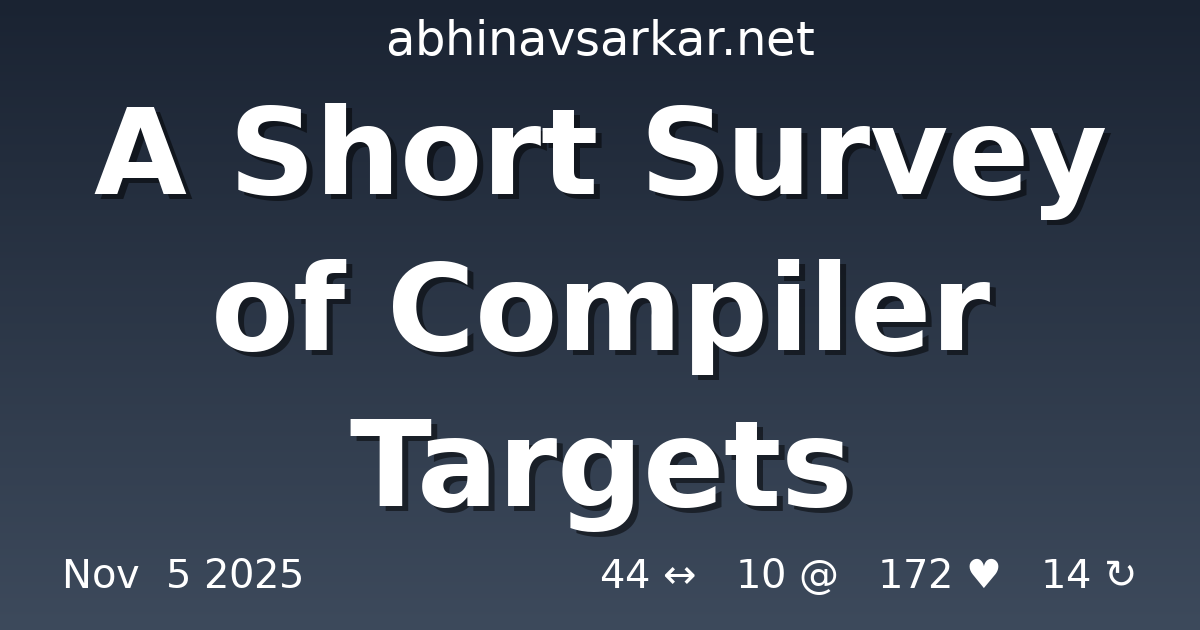 编译器目标的简短调查