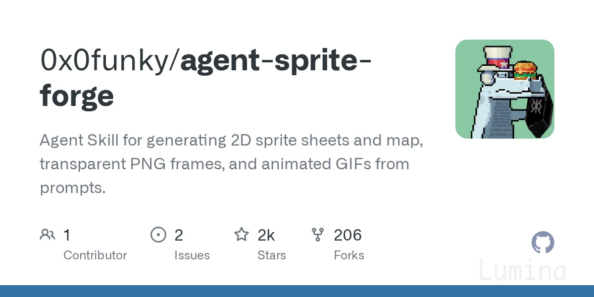 Agent Sprite Forge：2D 游戏资产生成Skills